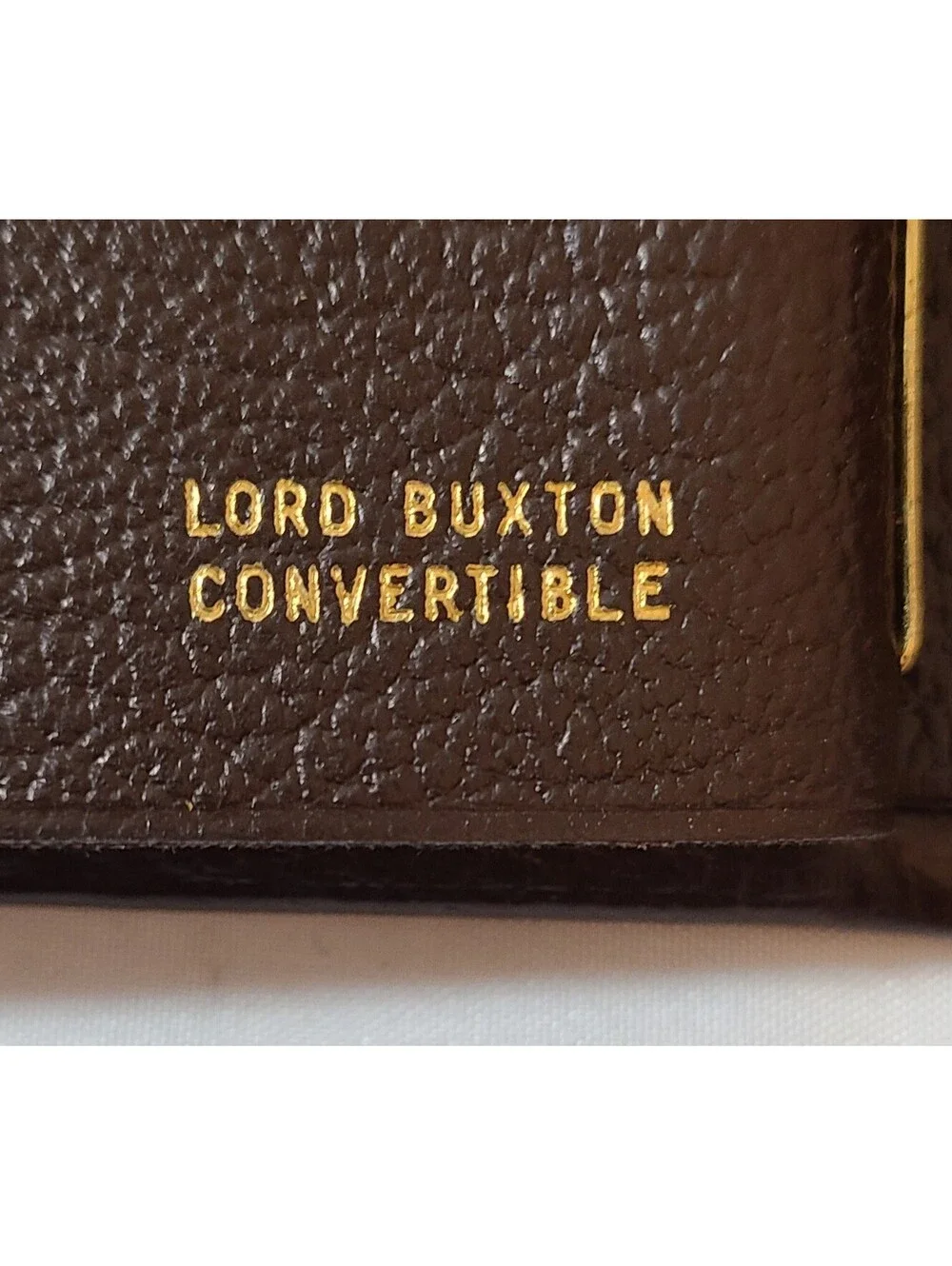 Vtg Lord Buxton Convertible Cowhide Leather Brown Wallet Key & Photo Insert EUC